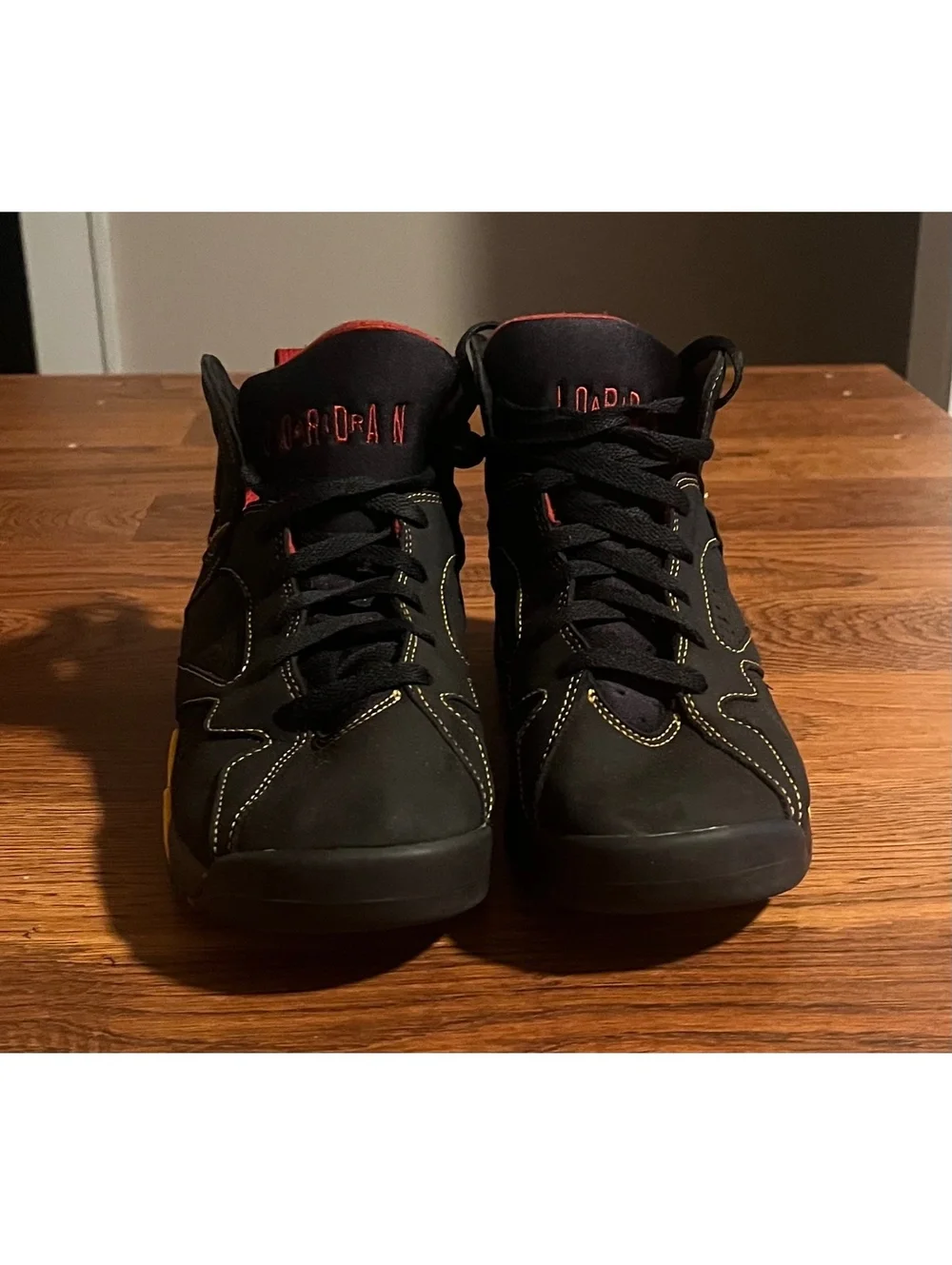 Air Jordan 7 Retro Citrus Black Red Yellow Size 7Y Sneakers